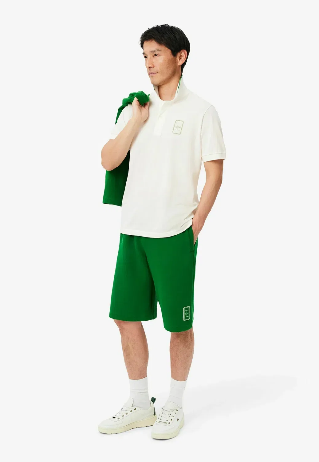 Рубашка поло Lacoste, Blanc Vert-Iu — фото 2