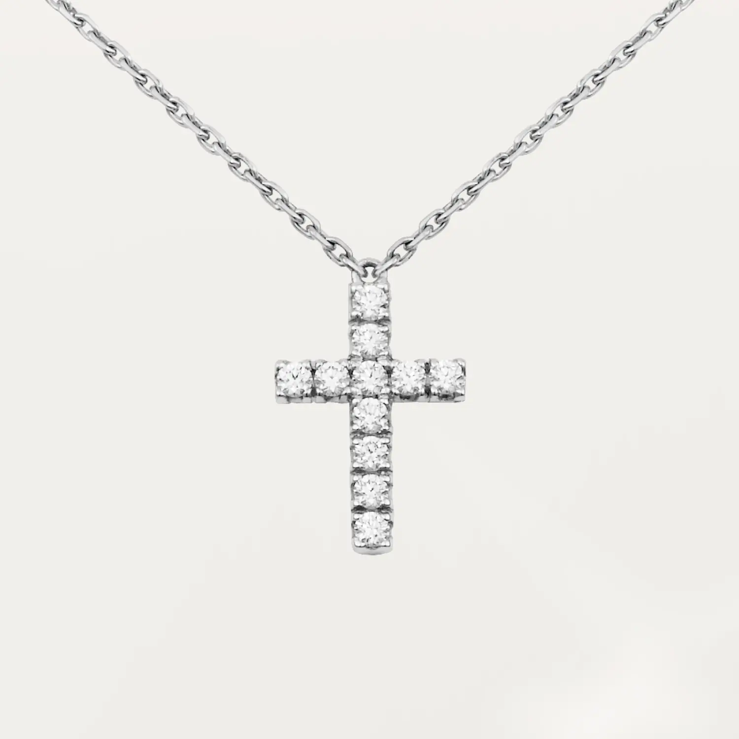 Колье Cartier Symbols Cross, белое золото/бриллианты — фото 2