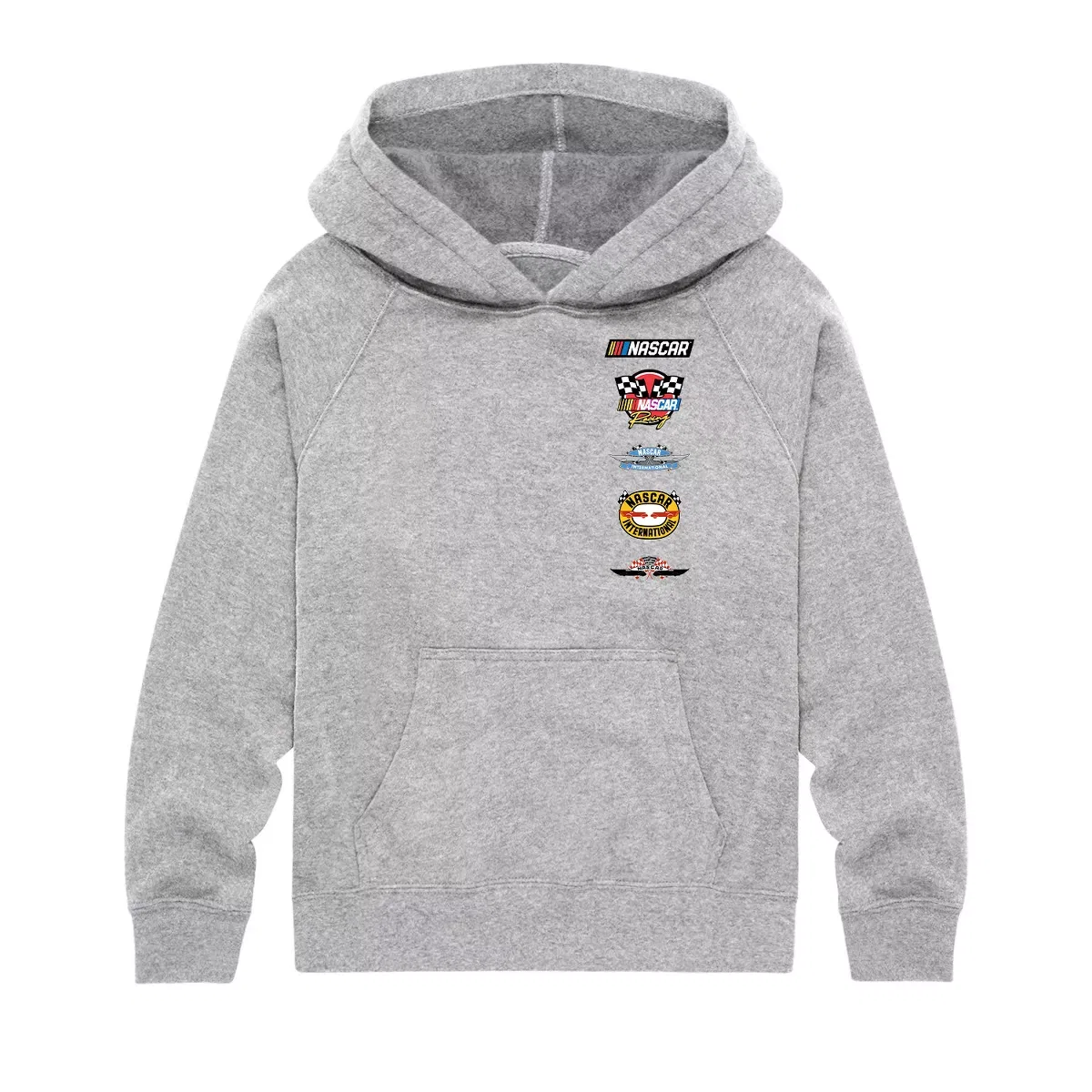 Детская футерная толстовка с принтом Historical Logos Stacked NASCAR, Цвет Athletic Heather