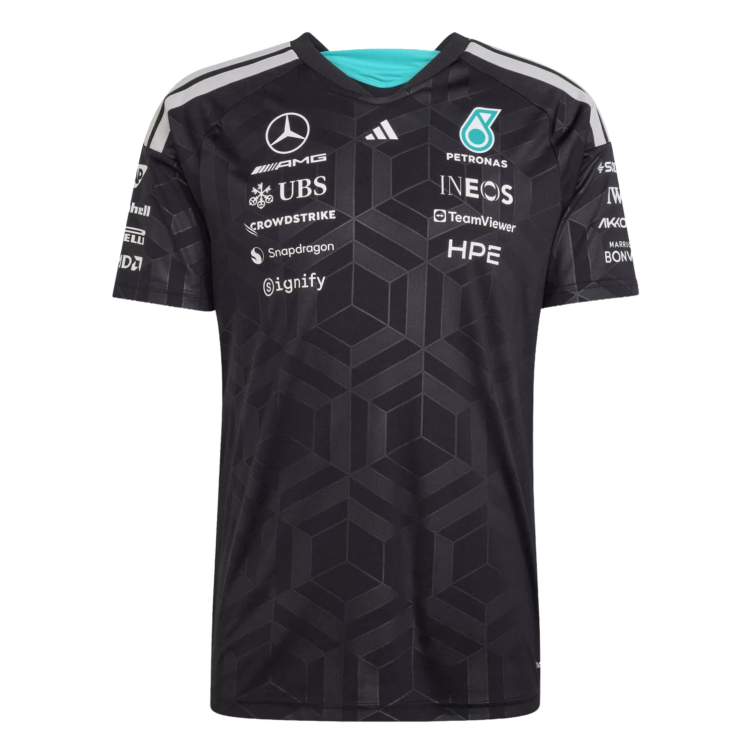 Мужская облегающая футболка Mercedes-AMG Petronas Formula 1 Team Adidas, черный