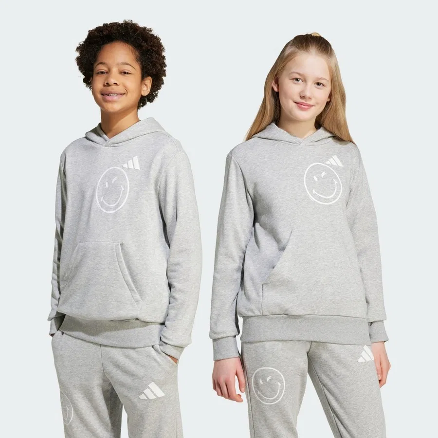 Детский худи с принтом Sportswear JN2162 adidas X Smileyworld adidas, Серо-белый