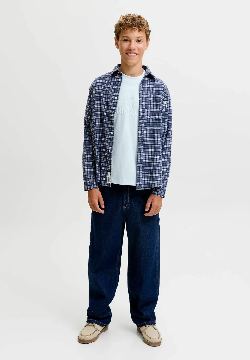 Футболка с монограммой Jorfrederiksberg ss cn jnr - базовая футболка Jack & Jones Junior, Ice Water