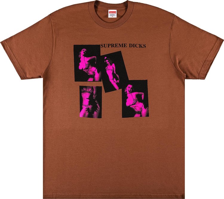 Футболка Supreme Dicks Tee 'Brown', коричневый - фото