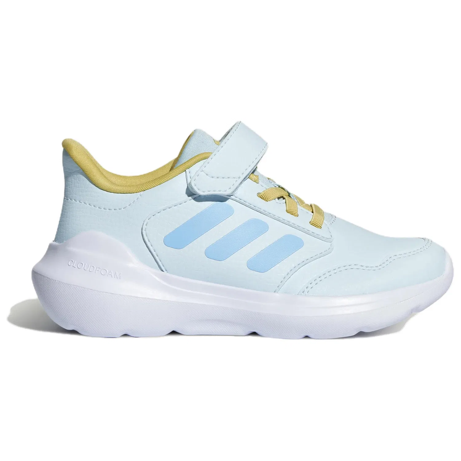 Детские беговые кроссовки с длинным шнурком Adidas, White/Glossy Finish Blue — фото 3