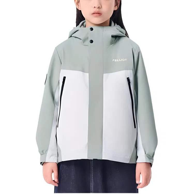 Детская ветровка из плащевки PELLIOT, Цвет Matcha Green+Light Gray