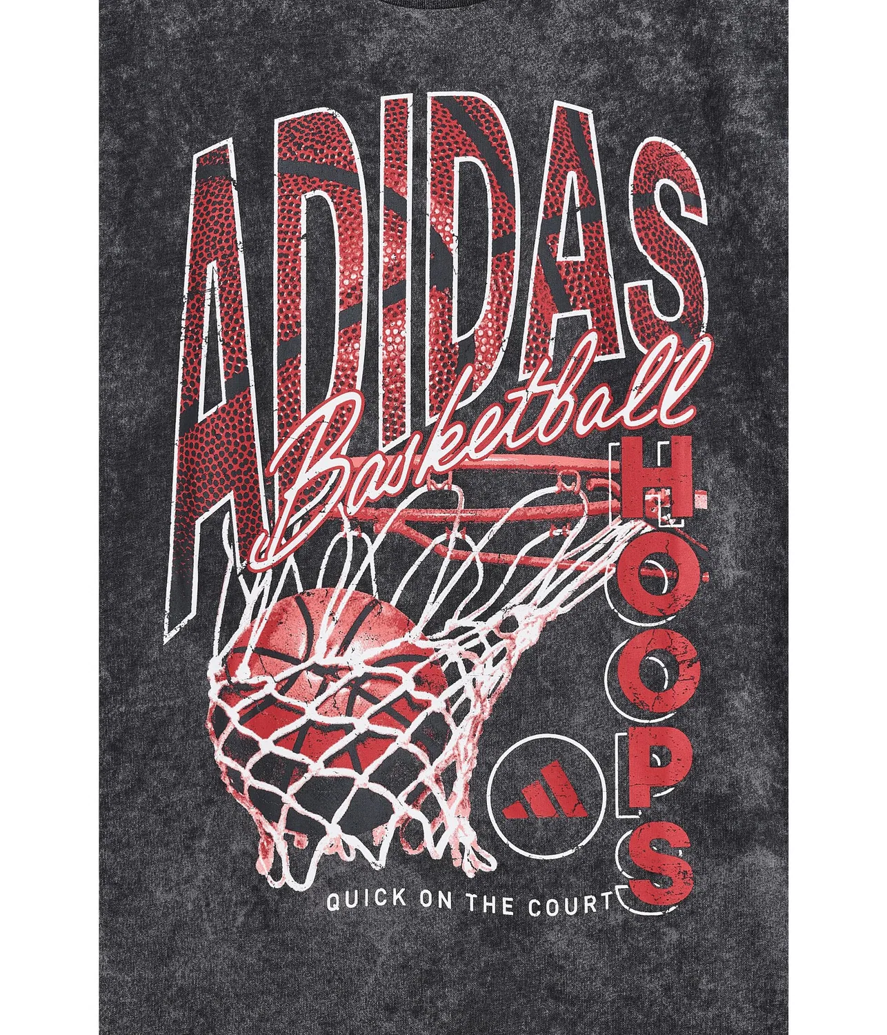 Футболка AOP Basketball Wash Tee (для детей постарше) Adidas Kids, Carbon — фото 3