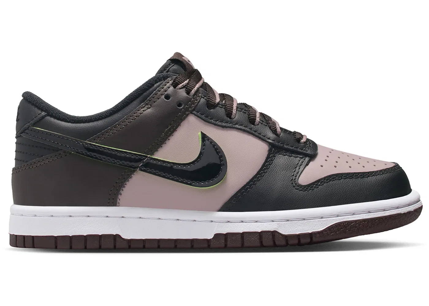 Детские кроссовки Lifestyle с принтом Nike Dunk Low SE Nike, Particle Rose Velvet Brown White Black