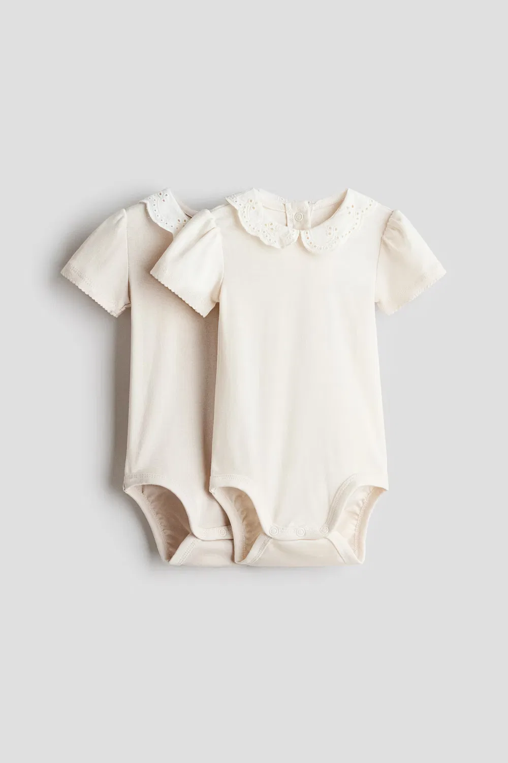 Комплект из 2 боди с вышивкой H&M, Hellbeige