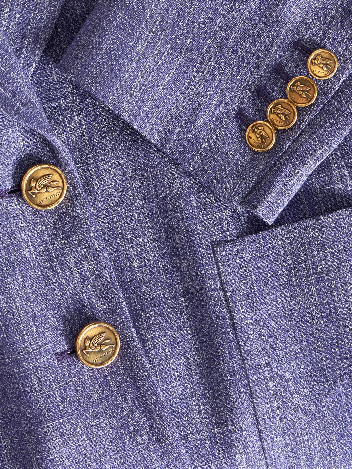 ETRO Пурпурный блейзер с текстурой слуб — фото 2