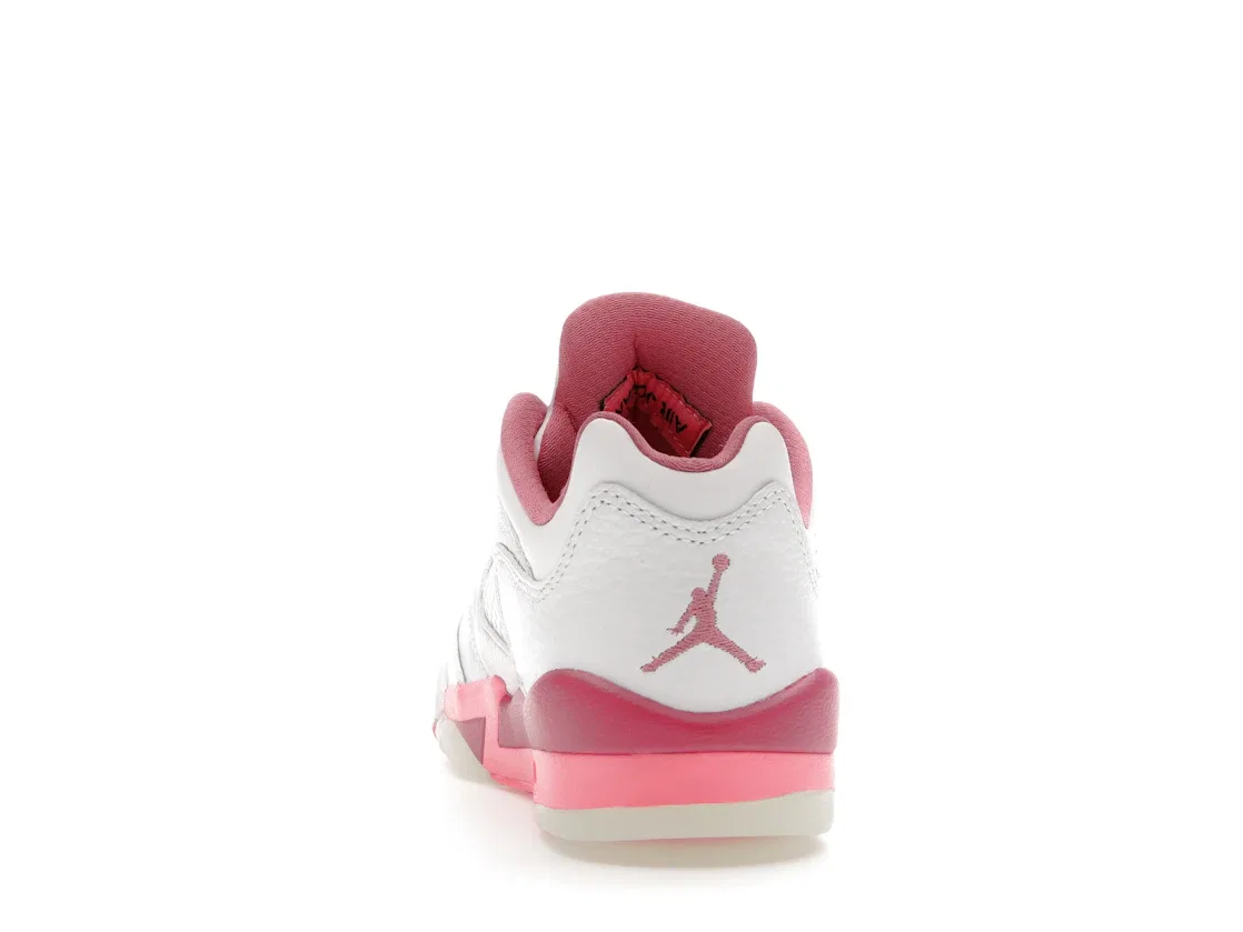 Детские кроссовки Lifestyle с низким верхом Jordan 5 Retro Low Crafted For Her Desert Berry Jordan, White/Coral Chalk-Desert Berry-Black — фото 4