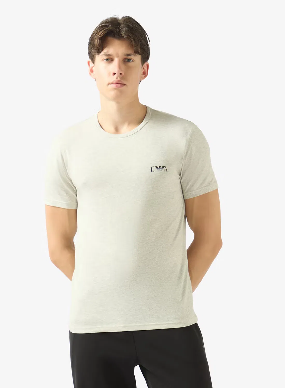 Футболка с логотипом, комплект из 2 штук, Emporio Armani, серый — фото 2