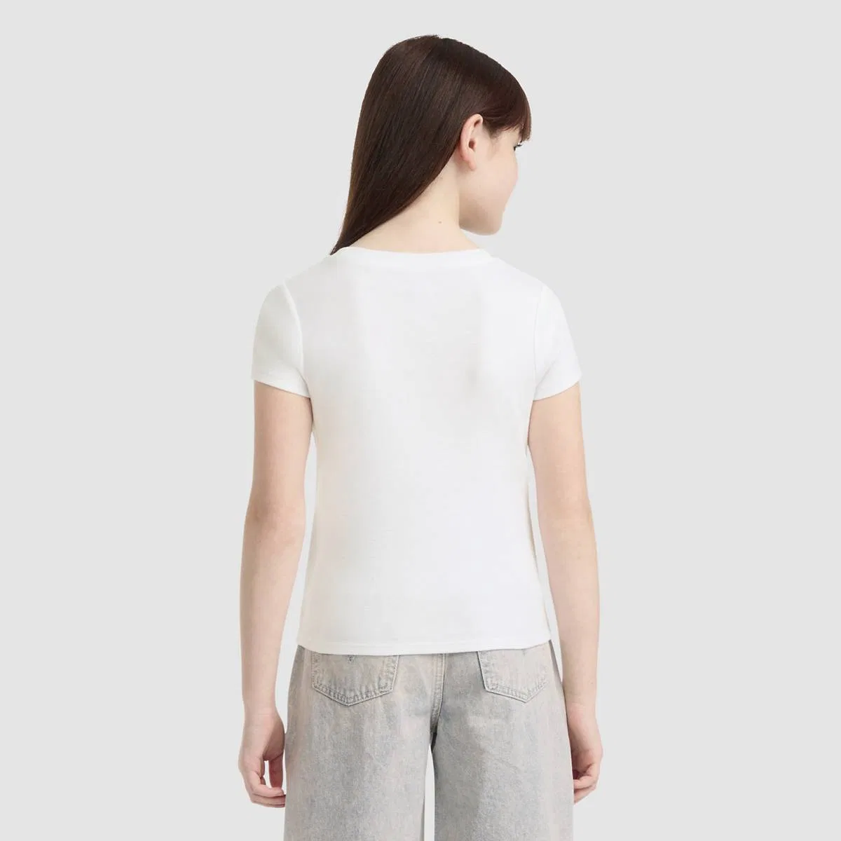 Вязаный топ с коротким рукавом в рубчик для девочек 7-16 лет Levi's, Bright White — фото 2