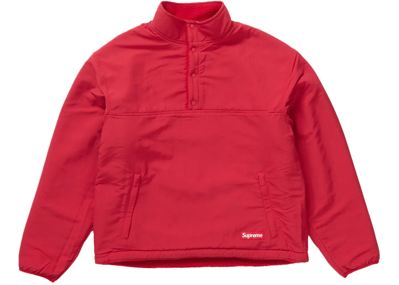 Мужской анорак с воротником Supreme Polartec Shearling Reversible, красный — фото 2