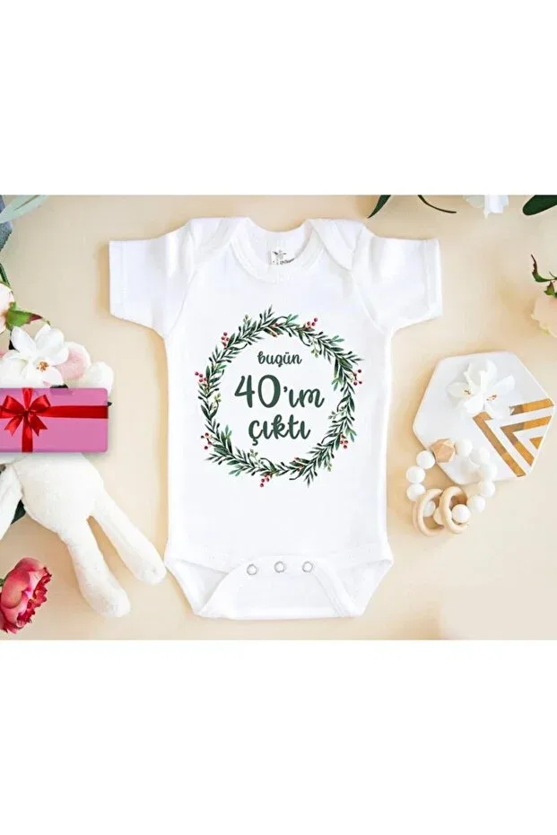 Детское боди-комбинезон с коротким рукавом с принтом I'm Out Today 40 Designed Generic Brands, White