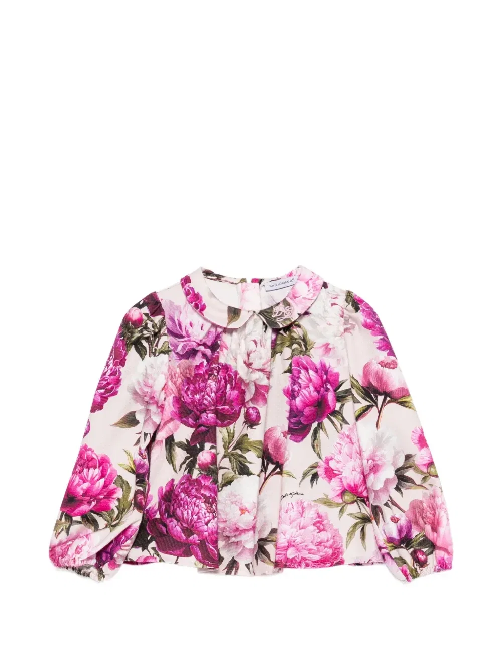 Блузка с цветочным принтом Dolce & Gabbana Kids, розовый