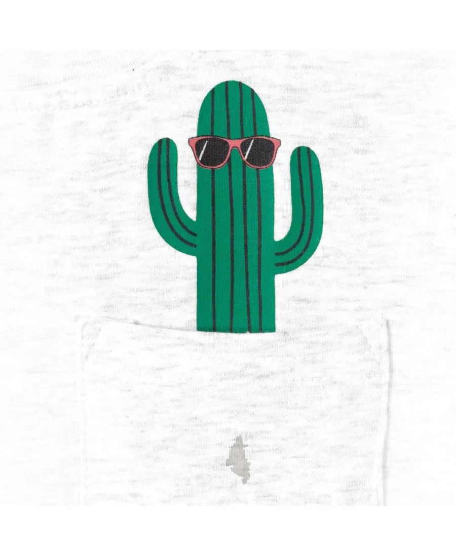 Футболка с коротким рукавом с принтом Space Rocket Pocket Andy & Evan, Cool Cactus White — фото 3