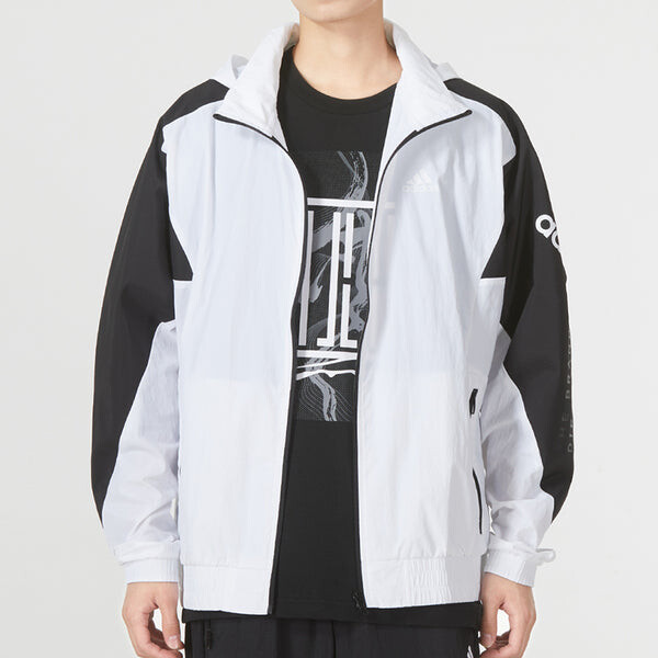 Куртка adidas Fi Bp2 Wvjk Contrasting Colors Logo Athleisure Casual Sports hooded Woven Jacket White, мультиколор — фото 3