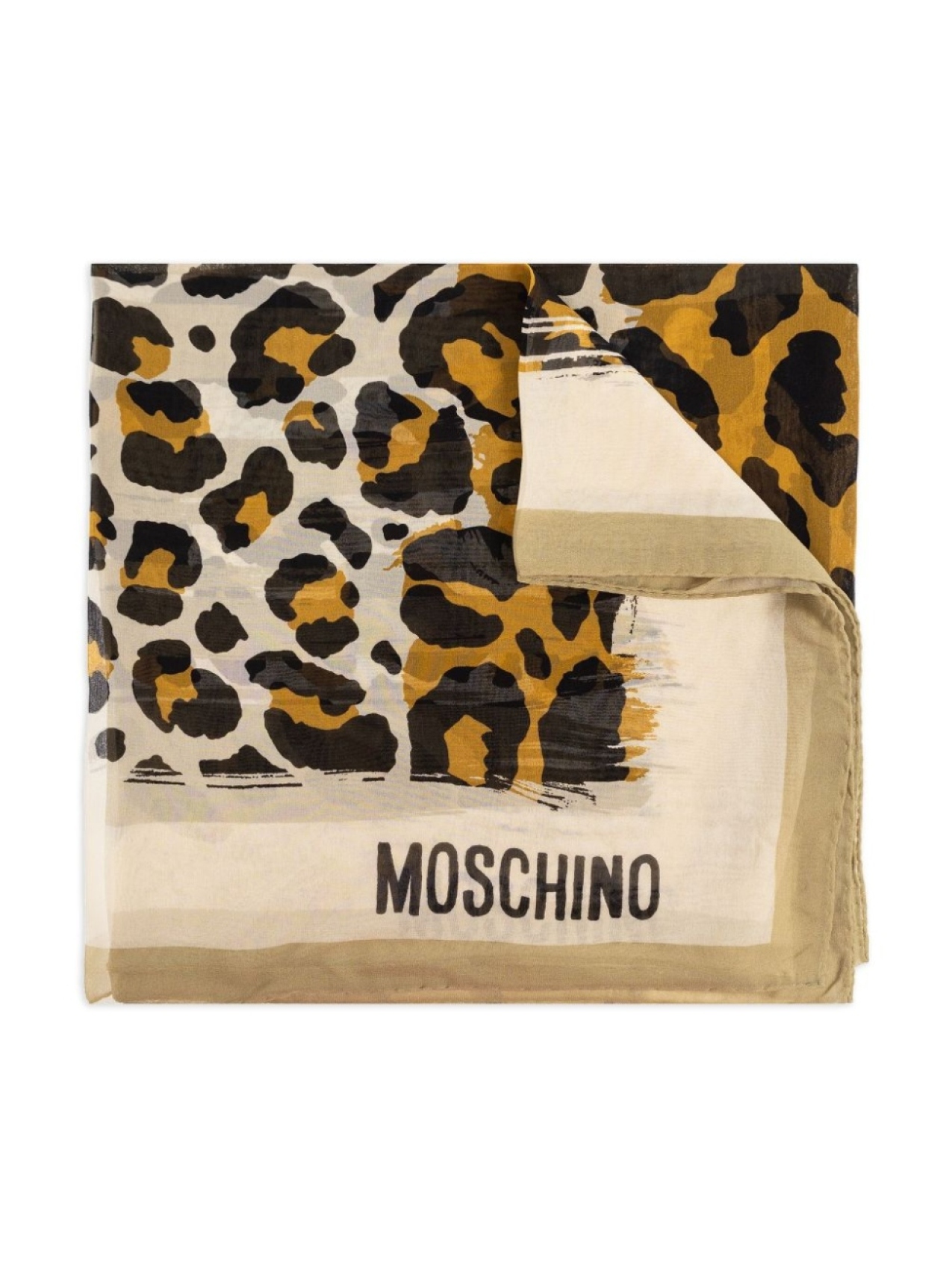 

Шарф с леопардовым принтом Moschino, нейтральный