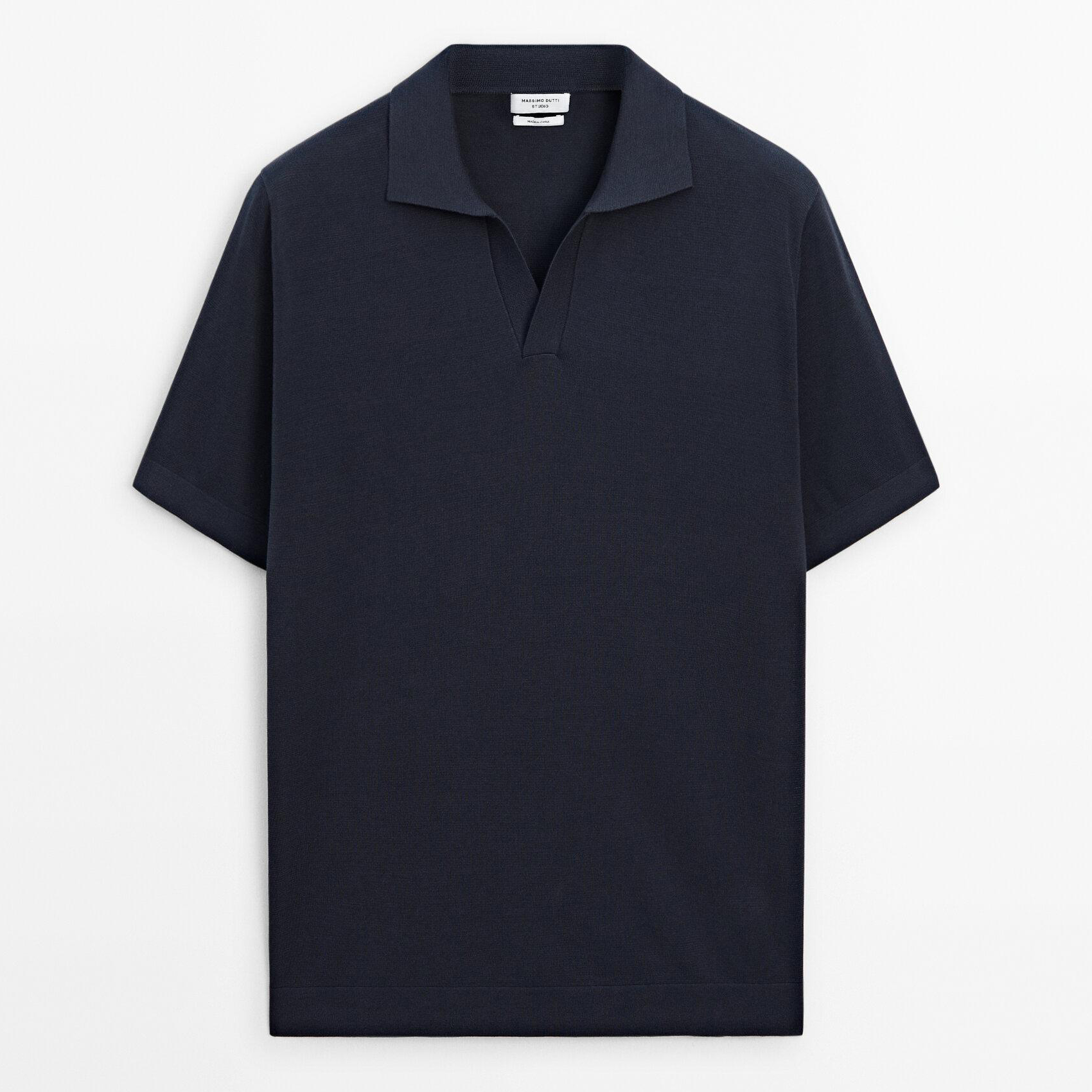 

Футболка-поло с коротким рукавом Massimo Dutti, синий