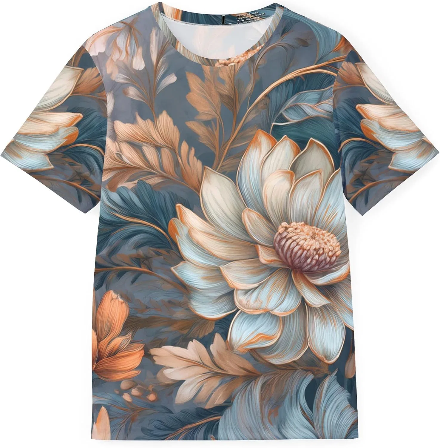 Унисекс спортивная футболка с цветочным принтом, Multicolor — фото 3