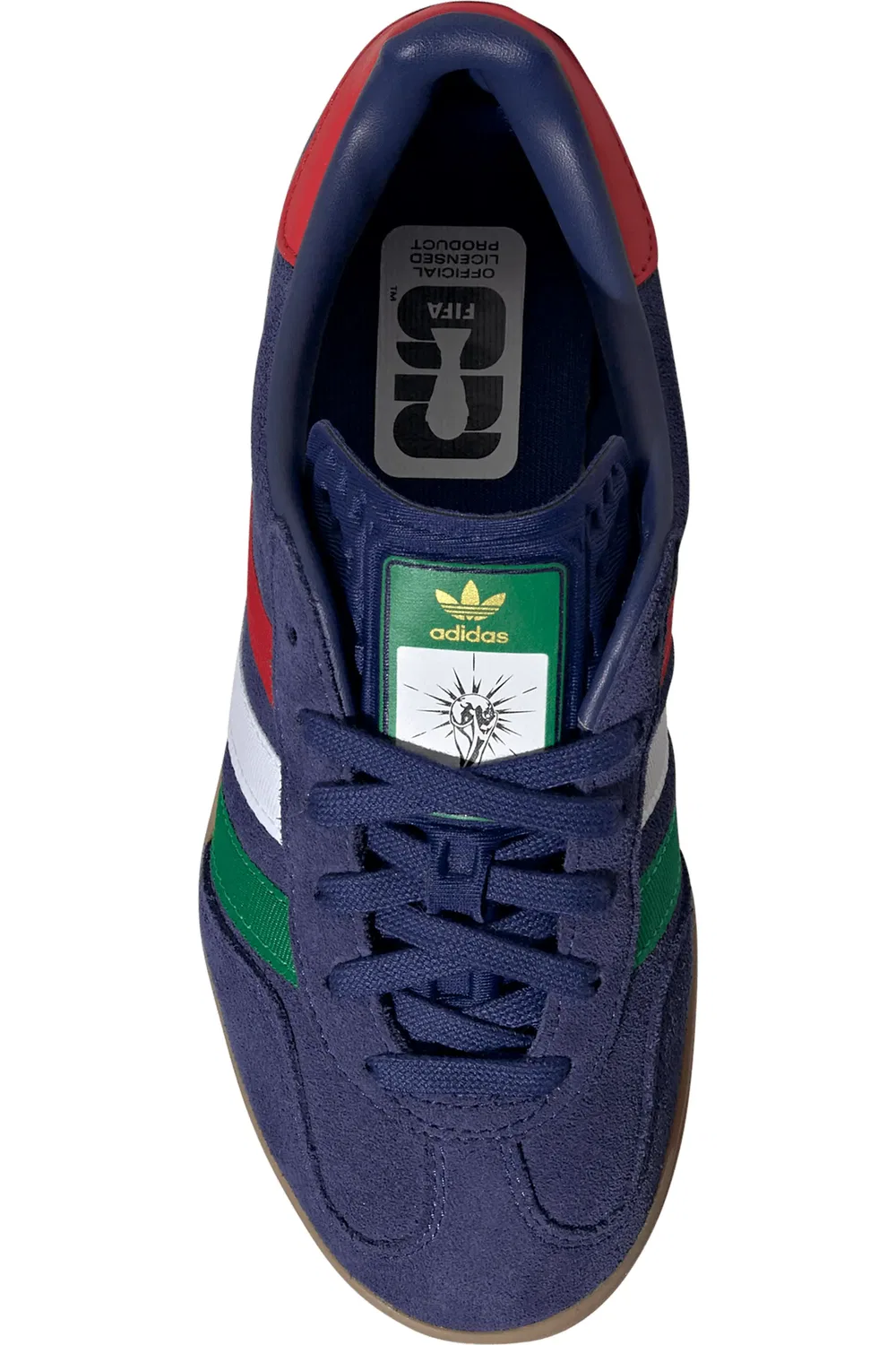 Детские кроссовки футбольные Gazelle Indoor adidas, Blue/Green/Scarlet — фото 4