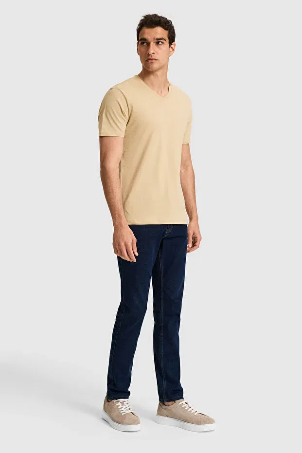 Мужская футболка с v-образным вырезом U.S. Polo Assn., Beige — фото 4