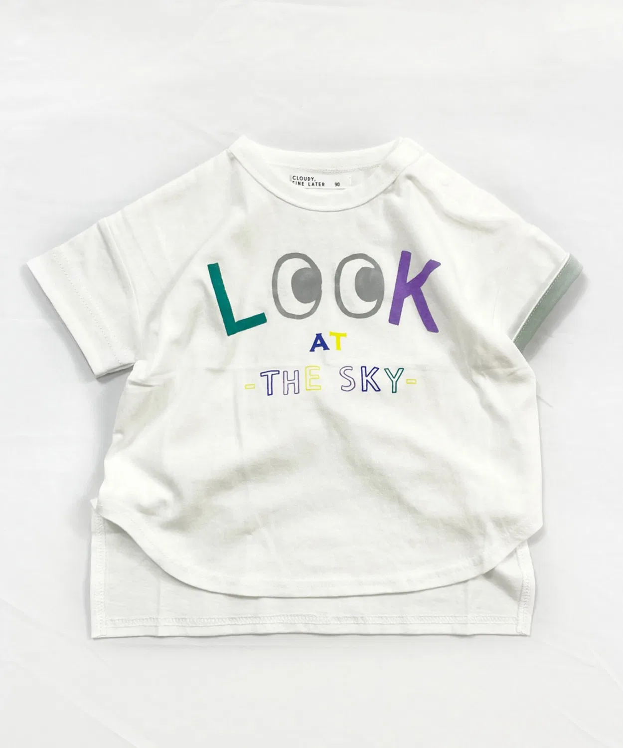 Детская футболка с рефлекторным принтом CLOUDY, FINE LATER, Белый — фото 2