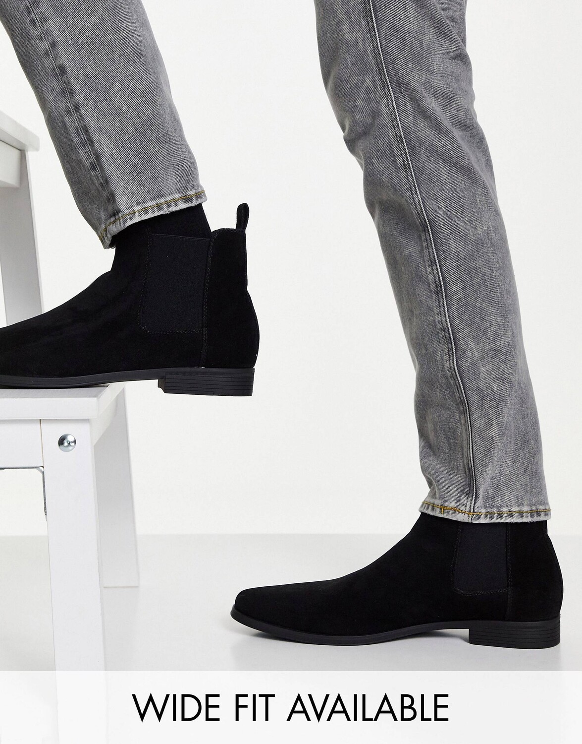Черные ботинки челси из искусственной замши ASOS DESIGN