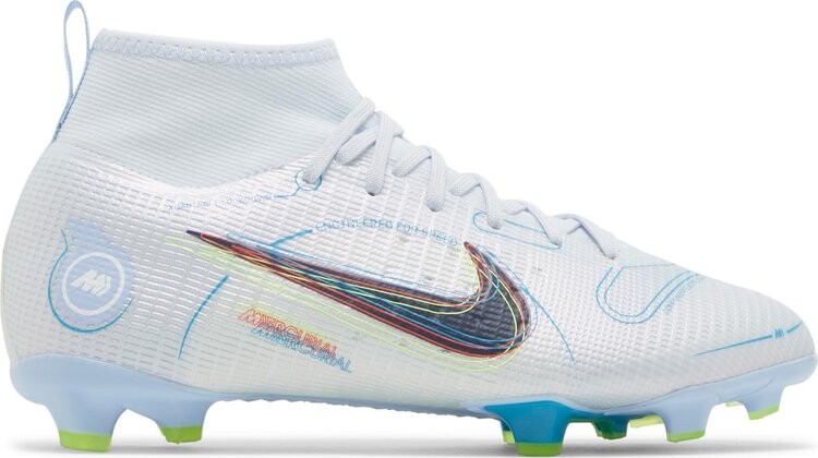 Бутсы Nike Mercurial Superfly 8 Pro FG GS 'Football Grey Light Marine', серый — фото 2