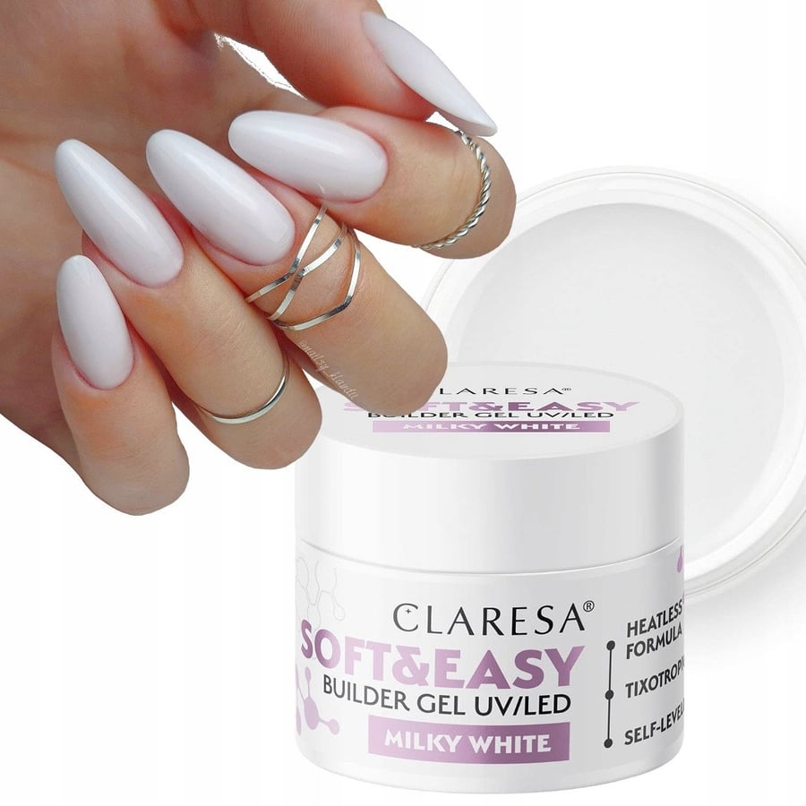 

Claresa Soft & Easy Молочно-белый гель для наращивания ногтей 90 г Puderek