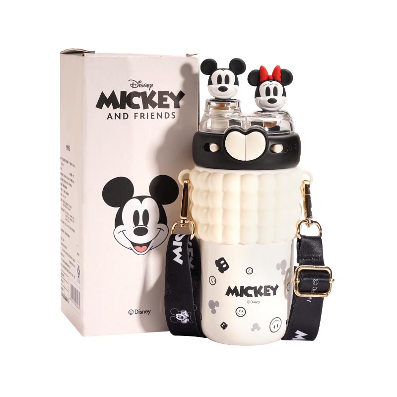 Детский термос Strawberry Bear Disney «Double Drink», 520 мл, Mickey Mouse + ершик, ситечко, пакет — фото 2