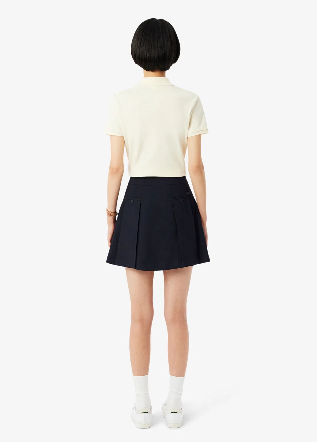 Юбка мини Lacoste Flare Fit, темно-синяя — фото 4