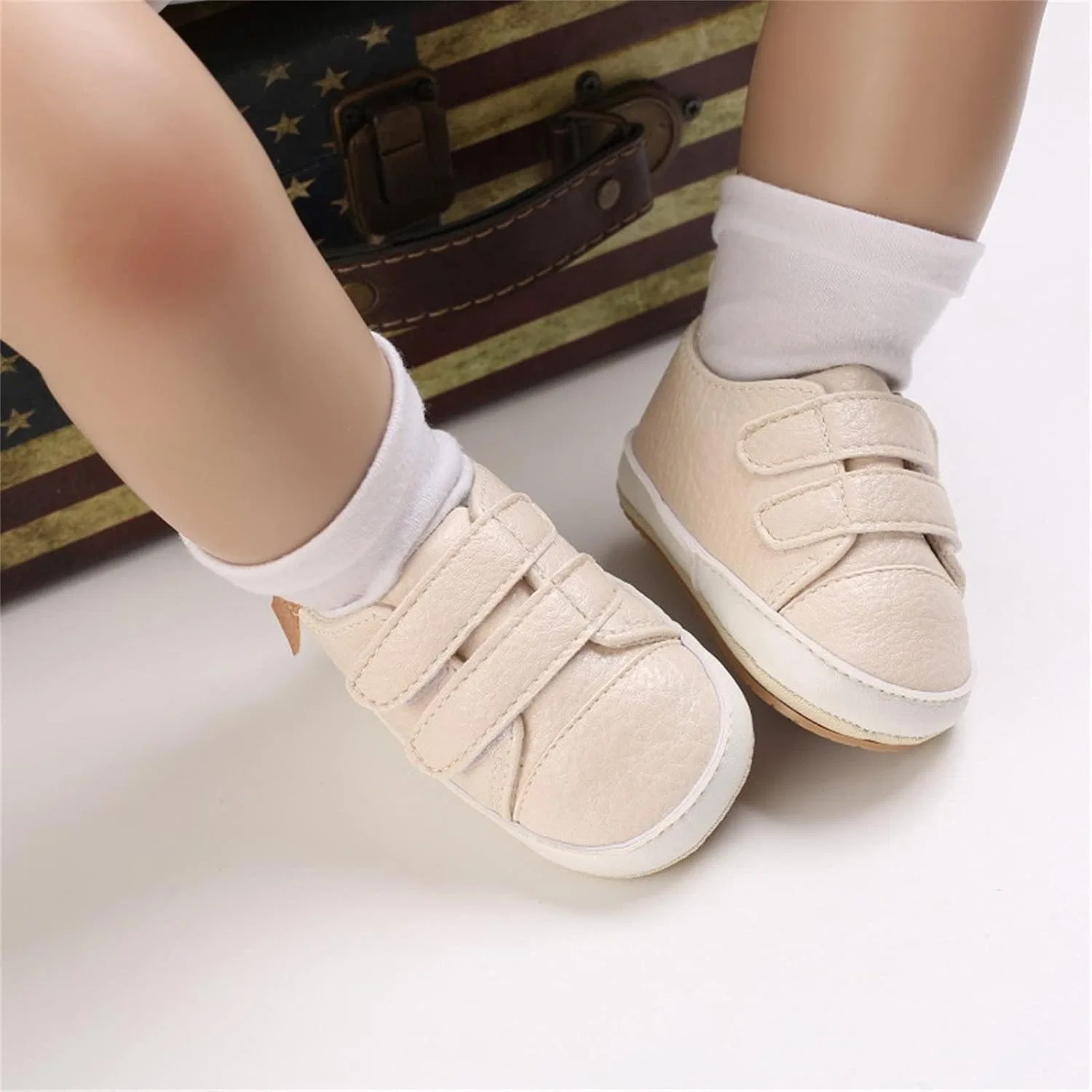 Детские кроссовки для девочек нескользящие, Beige — фото 2