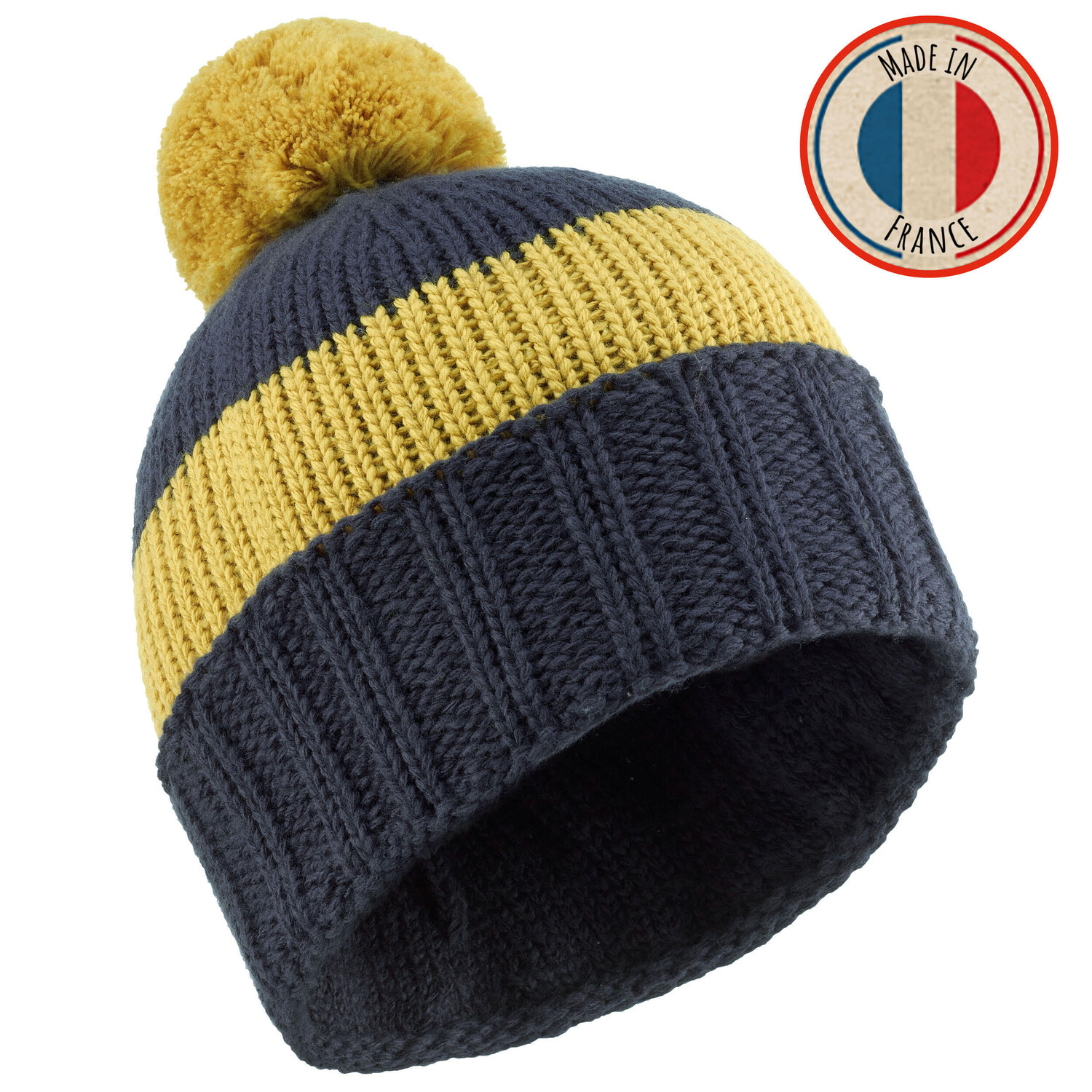 

Лыжная шапка для взрослых - Grand Nord Made in France темно-синий/охра WEDZE, темно-синий/карамельный