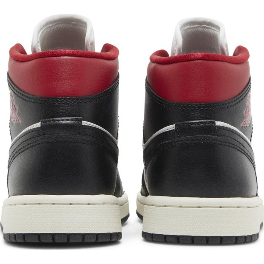 Женские кроссовки Nike Air Jordan 1 Mid Black/Sail/Gym Red — фото 3