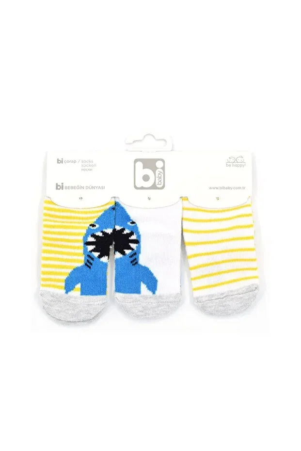Детские носки для новорожденных полосатые Shark Bibaby, Yellow