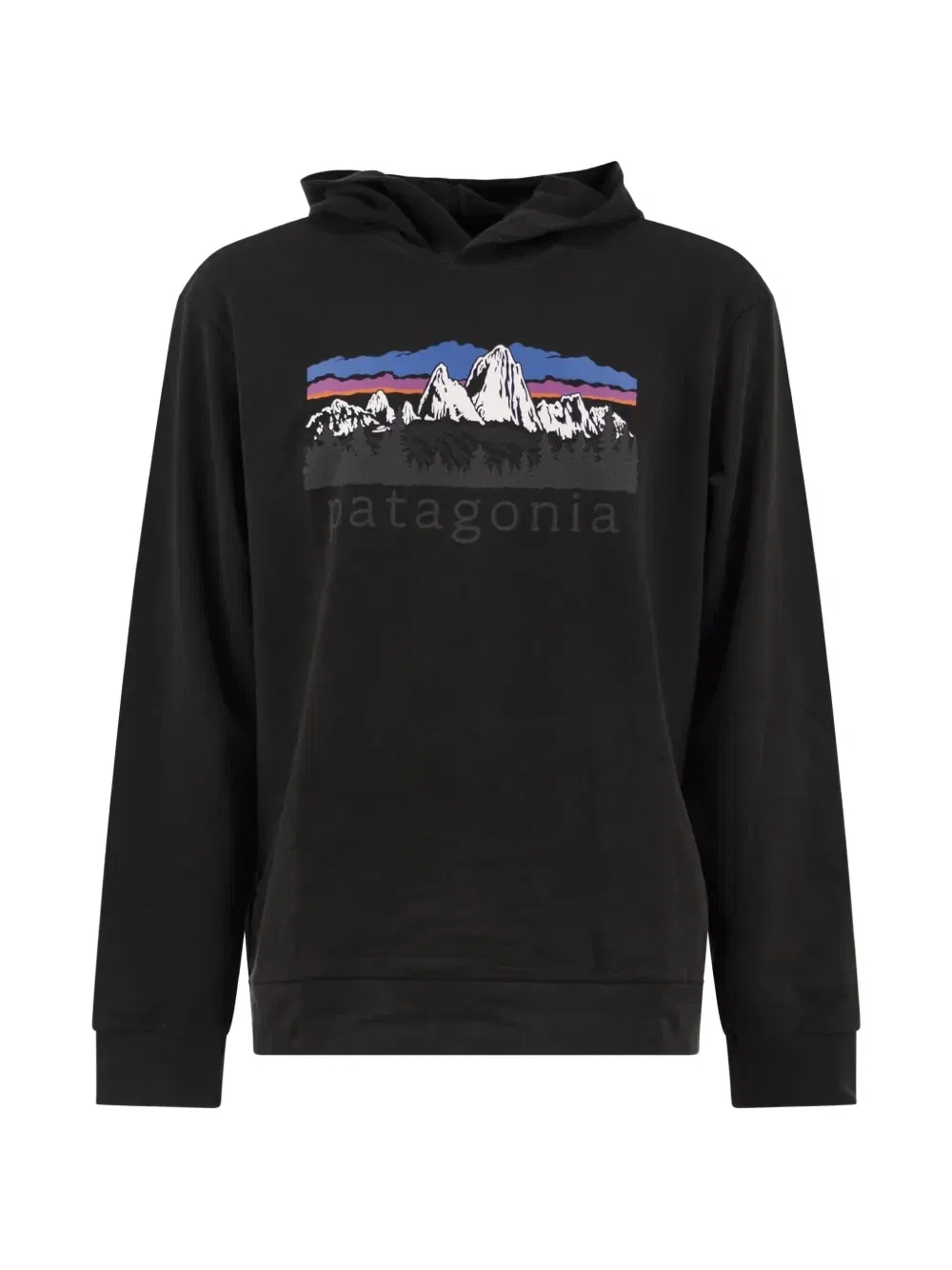Худи из хлопка Patagonia Fitz Roy Foothills с графическим принтом, черный