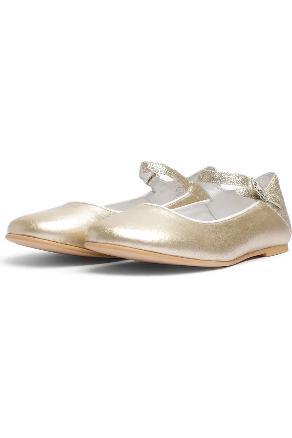 Детские туфли Мэри Джейн двухцветные металлик Childrenchic, Gold