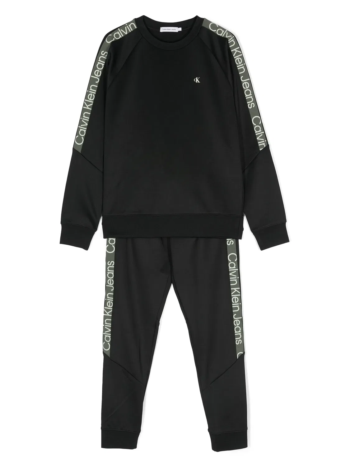 Спортивный костюм с вышитым логотипом Calvin Klein Kids, черный