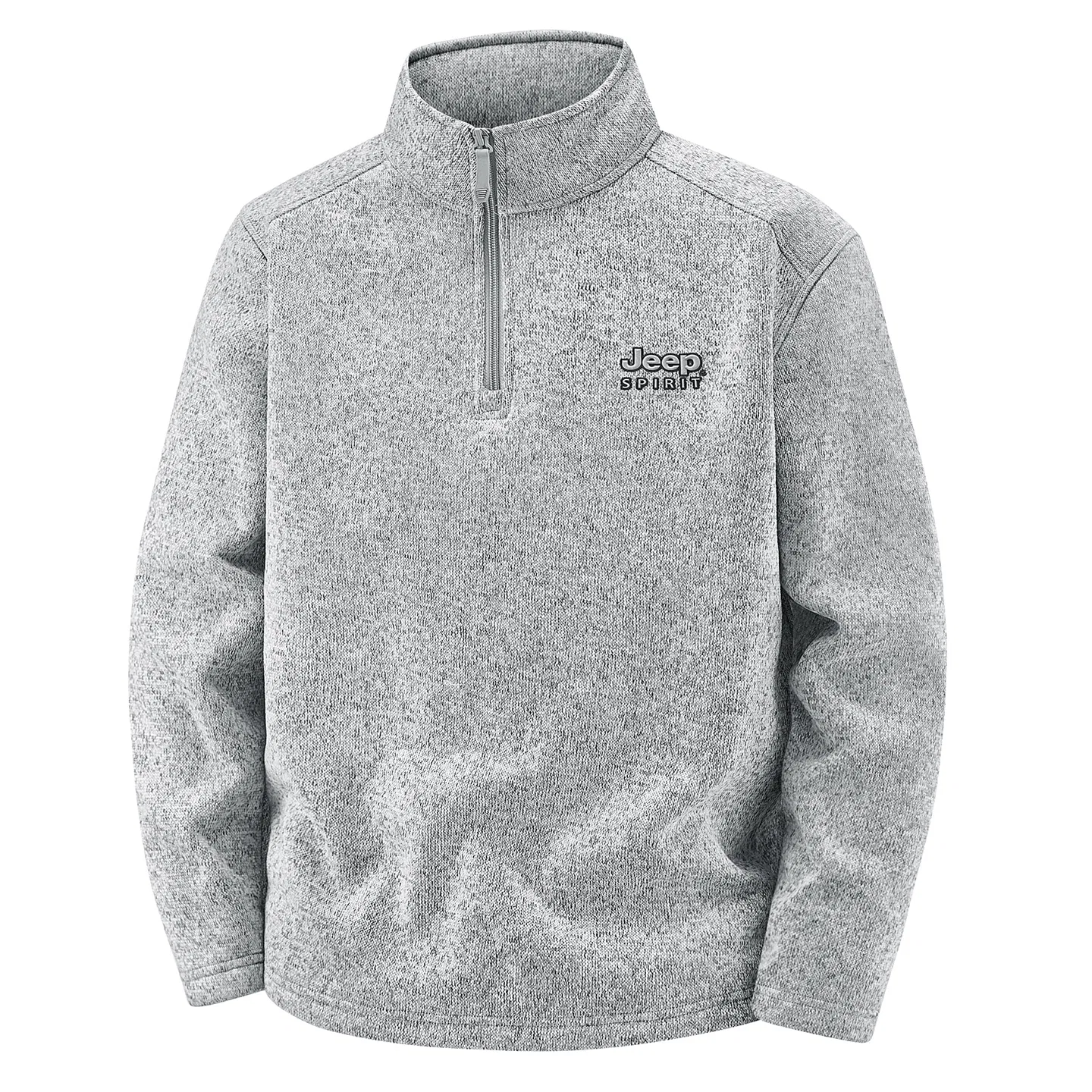 Детский свитшот с воротником-стойкой JEEP SPIRIT, Heather Gray