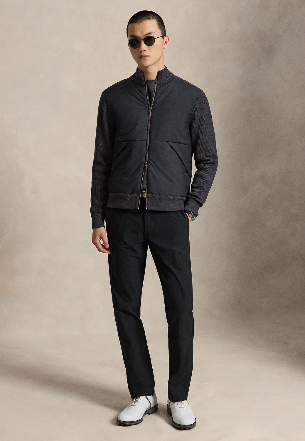 Универсальный жилет-кардиган из комбинированных материалов Polo Ralph Lauren, Metalic Grey Heather — фото 2