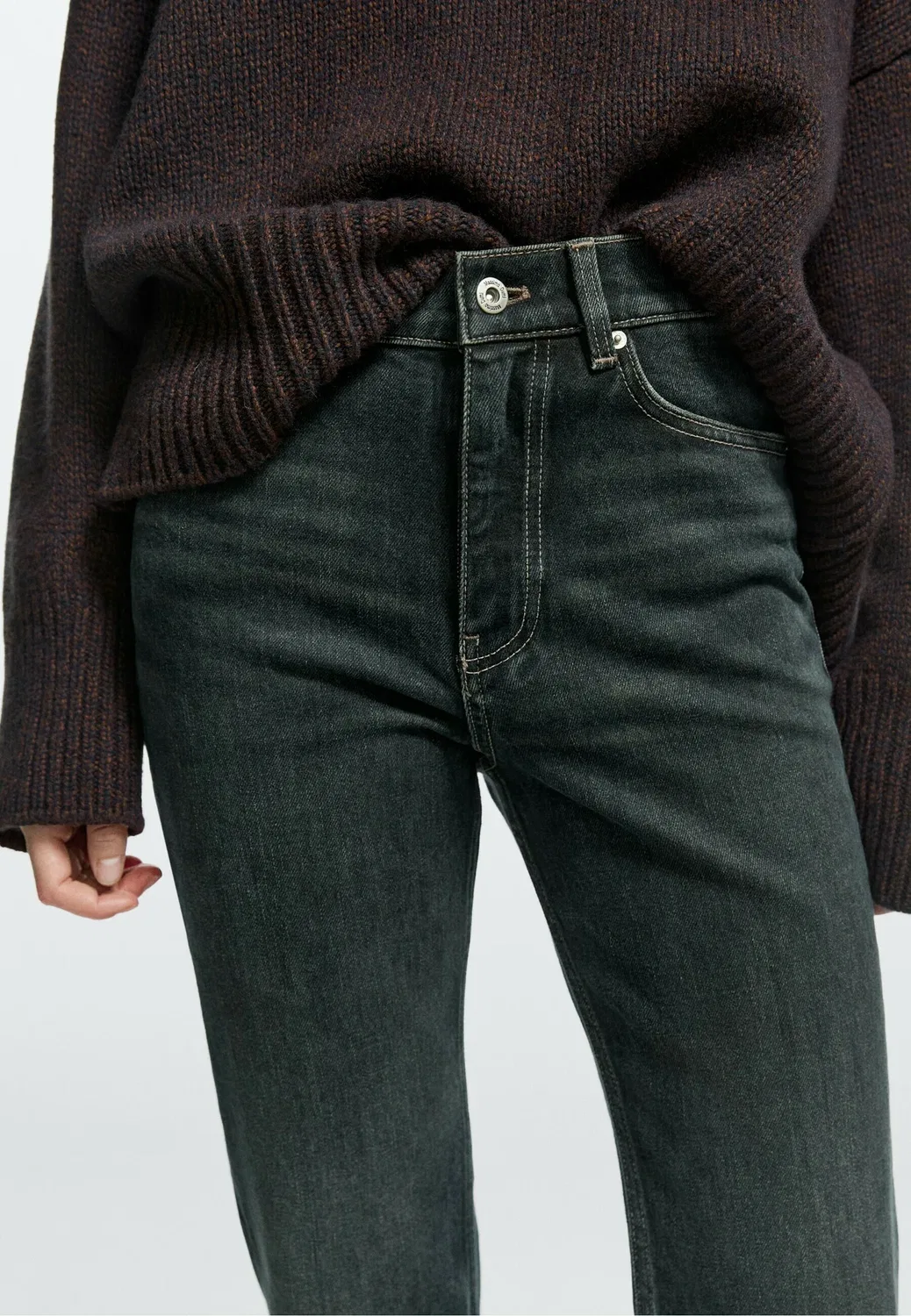 Расклешенные джинсы Massimo Dutti, Dark Blue — фото 4