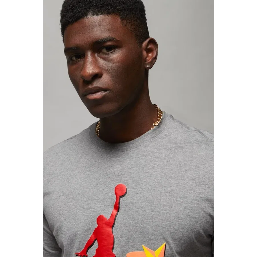 Мужская футболка с графическим принтом Air Jordan Graphic Ss Crew Nike, Серый — фото 3