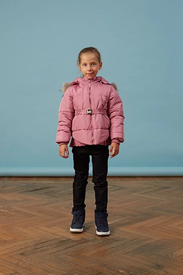 Детское пальто для девочек с капюшоном Baby Pleated Dried Rose Girl Anorak Generic Brands, Dried Rose