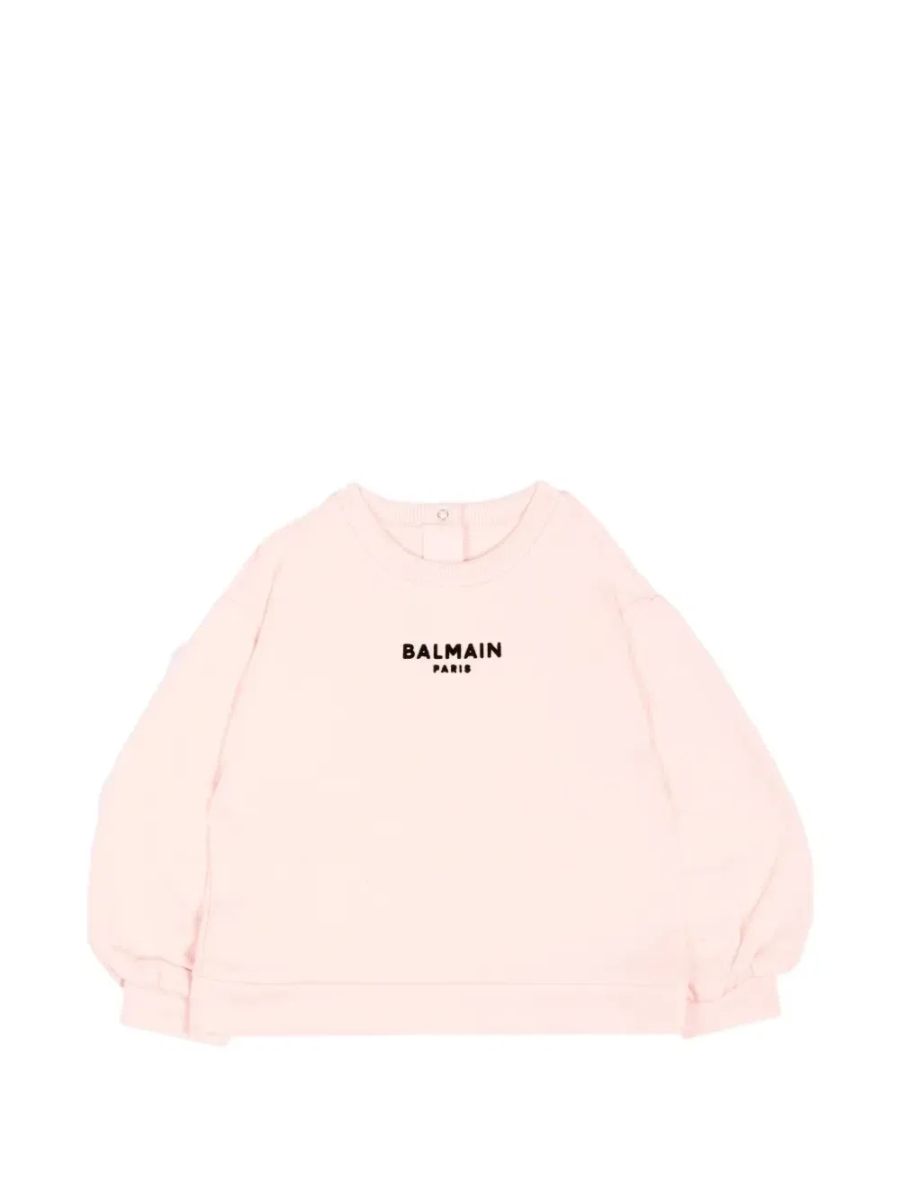 Хлопковый свитер с логотипом Balmain Kids, розовый