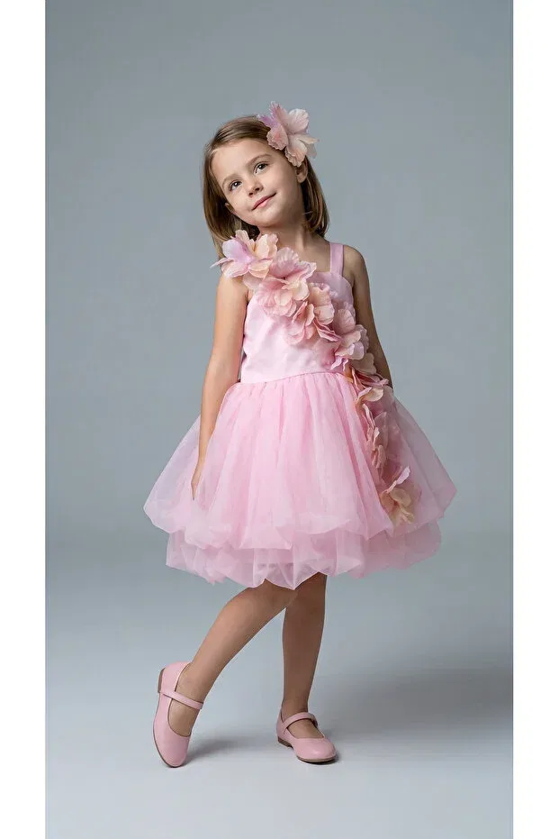 Детское платье для девочек с принтом Floral pink balloon dress Modabesta, Pink