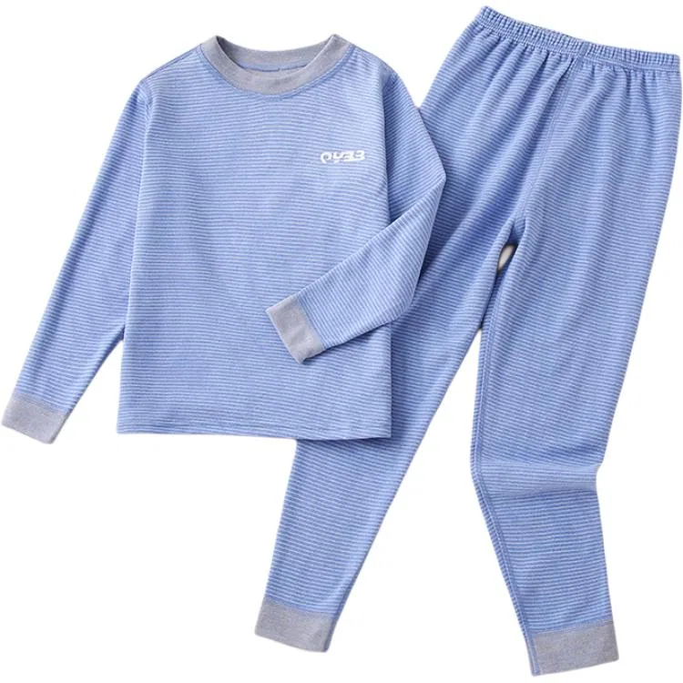 Детское термобелье с высоким воротником Cotton Gene, Mock Neck Blue Stripes