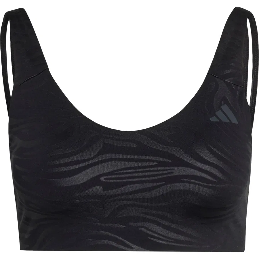 Спортивный бюстгальтер с графическим принтом All Me Essentials Light Support, adidas, Черный — фото 2