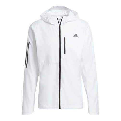 

Куртка adidas Own The Run Jkt Running Training Sports Hooded Jacket White, белый