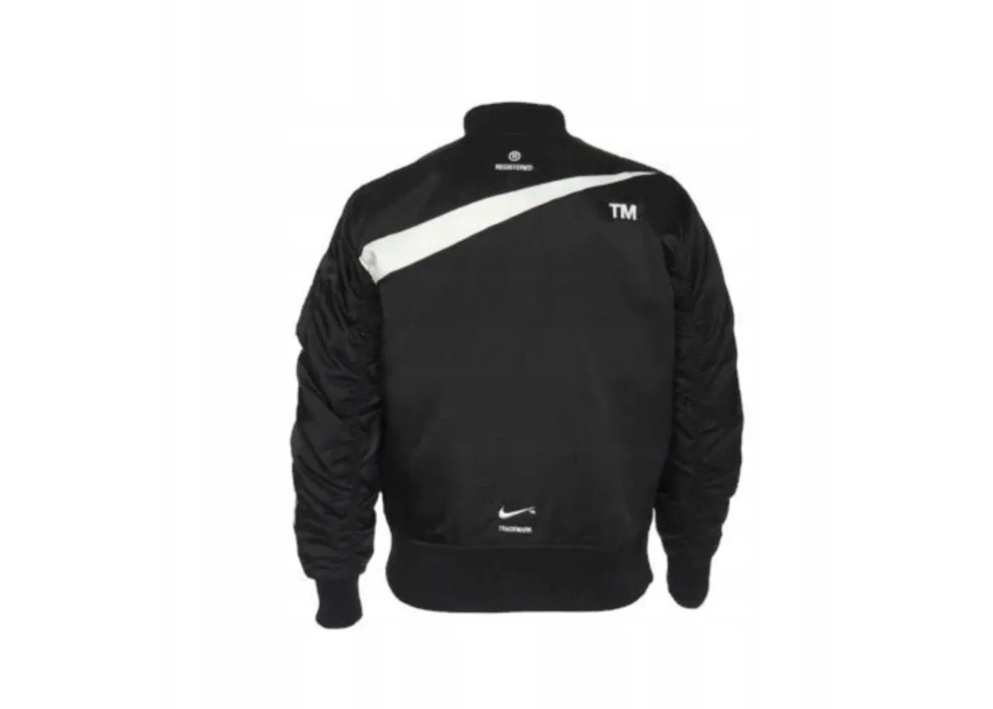Мужская куртка-бомбер с принтом Nike SWOOSH Therma Fit Reversible, Black/White — фото 2